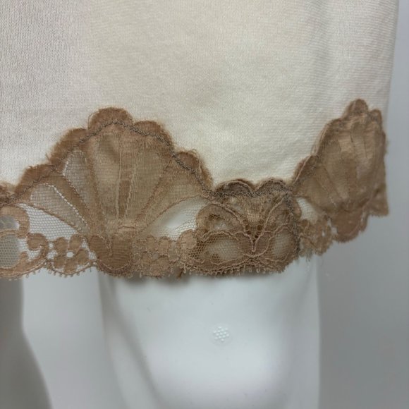 Vintage 60s Half Slip Women's Large Cream Brown Inset Lace Emilio Pucci For Form - Picture 8 of 10